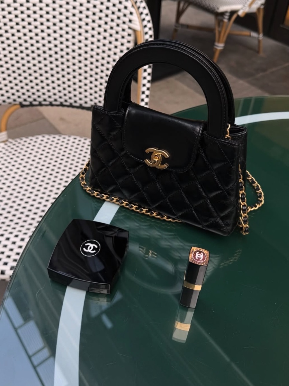 CHANEL Black Quilted Mini Top-Handle Bag with Gold CC Hardware - Picture 6 of 6